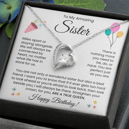 To My Amazing Sister, Happy Birthday - Forever Love Necklace