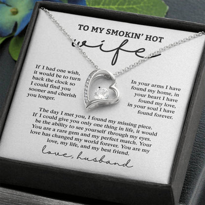 To My Smokin' Hot Wife, Love Husband - Forever Love Necklace