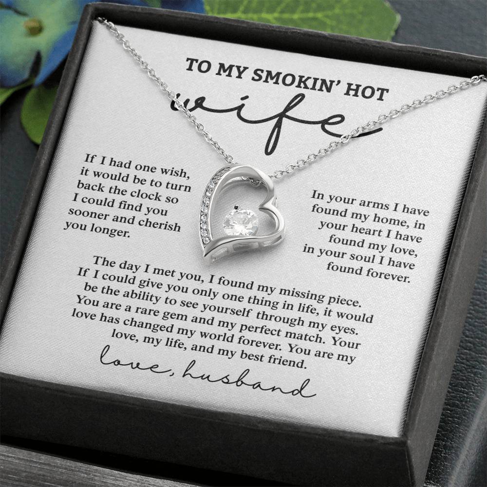 To My Smokin&#39; Hot Wife, Love Husband - Forever Love Necklace