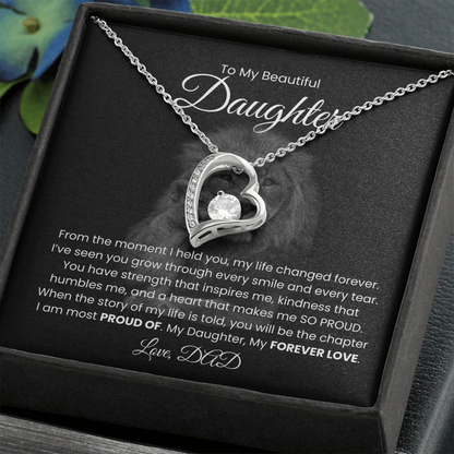 To My Beautiful Daughter, Love From Dad - Forever Love Necklace