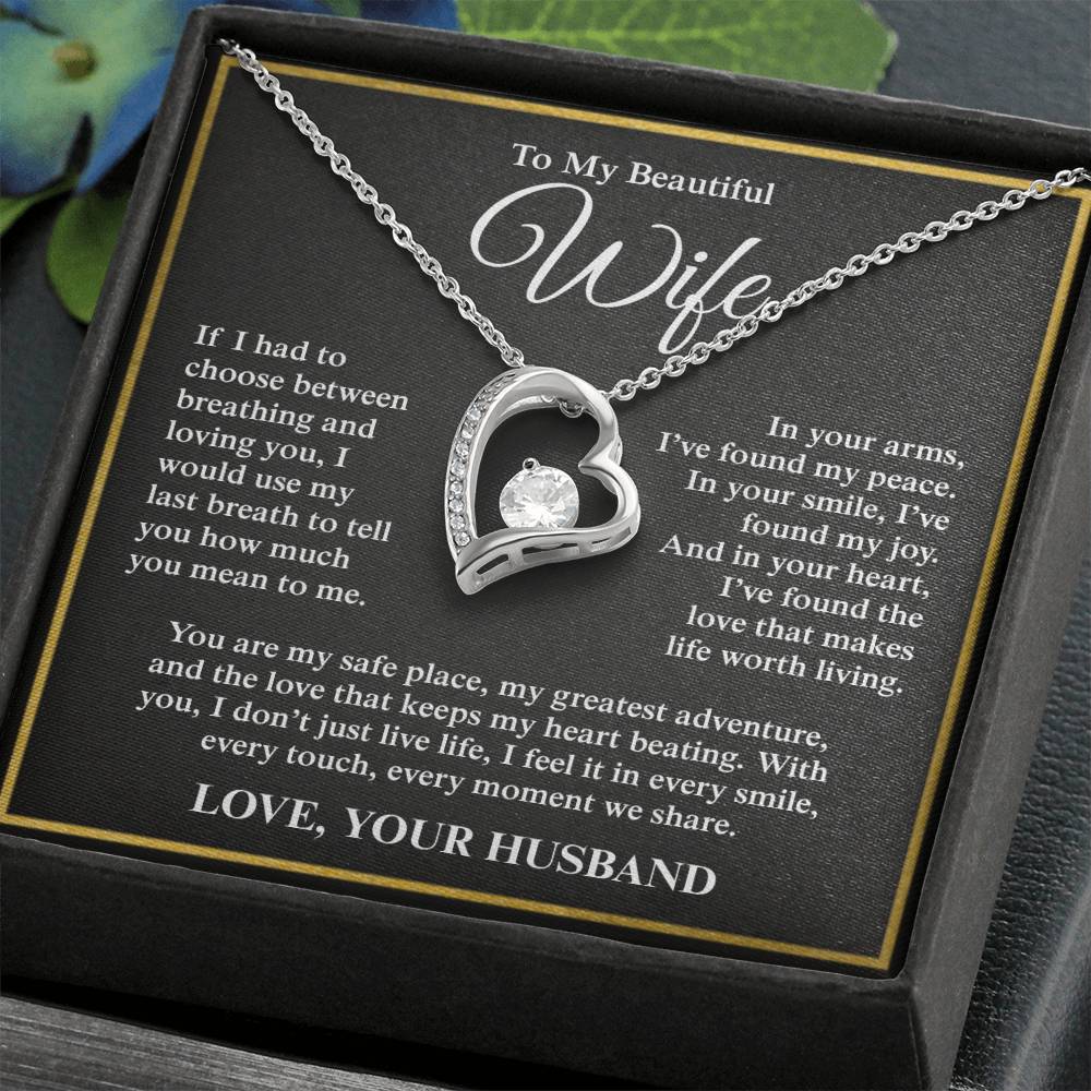 To My Beautiful Wife, From Husband - Forever Love Necklace