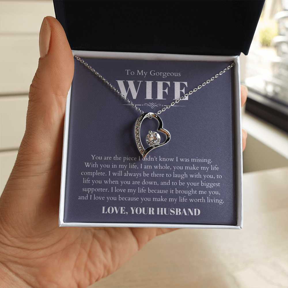 To My Gorgeous Wife, From Husband - Forever Love Necklace