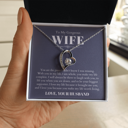 To My Gorgeous Wife, From Husband - Forever Love Necklace