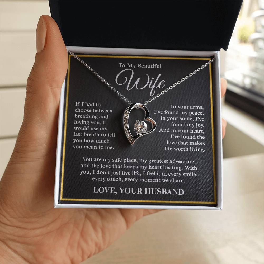 To My Beautiful Wife, From Husband - Forever Love Necklace