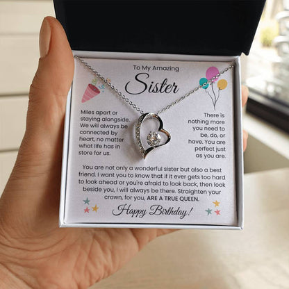 To My Amazing Sister, Happy Birthday - Forever Love Necklace