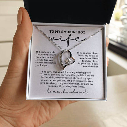 To My Smokin' Hot Wife, Love Husband - Forever Love Necklace