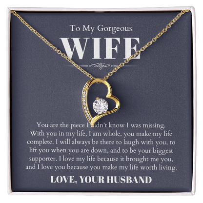 To My Gorgeous Wife, From Husband - Forever Love Necklace