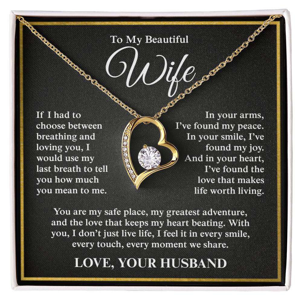 To My Beautiful Wife, From Husband - Forever Love Necklace