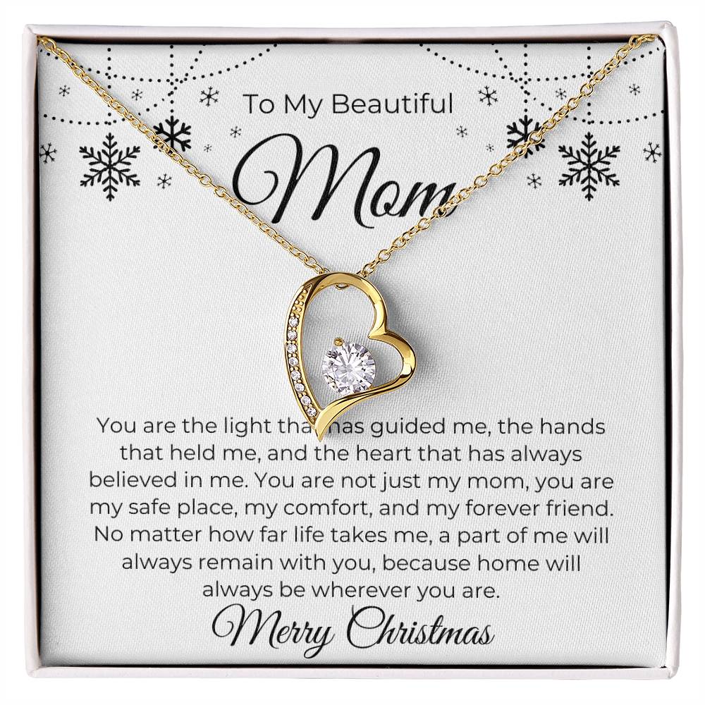 To My Beautiful Mom, Merry Christmas - Forever Love Necklace