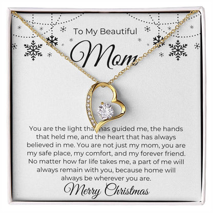 To My Beautiful Mom, Merry Christmas - Forever Love Necklace
