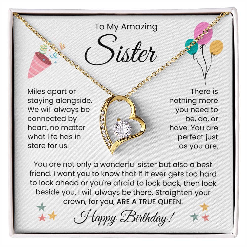 To My Amazing Sister, Happy Birthday - Forever Love Necklace