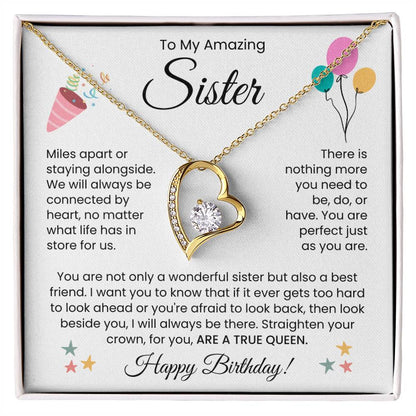 To My Amazing Sister, Happy Birthday - Forever Love Necklace