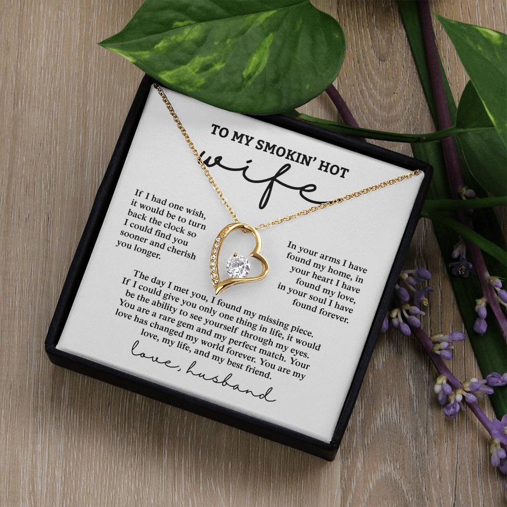 To My Smokin&#39; Hot Wife, Love Husband - Forever Love Necklace