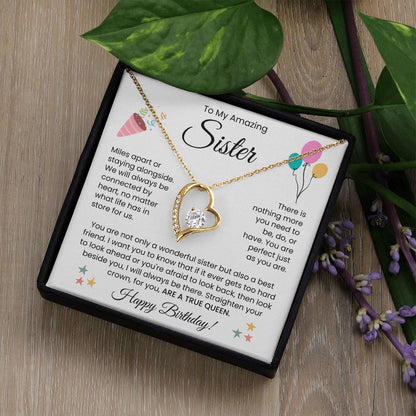 To My Amazing Sister, Happy Birthday - Forever Love Necklace