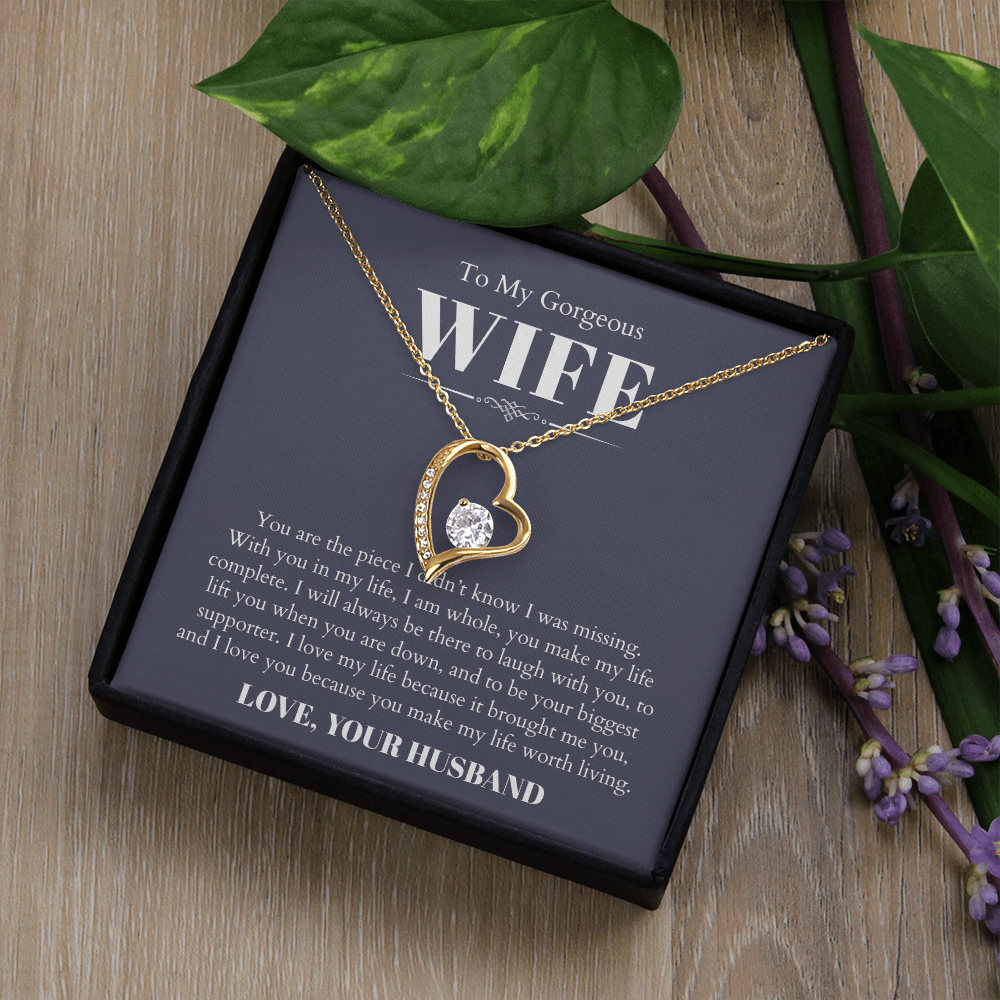 To My Gorgeous Wife, From Husband - Forever Love Necklace