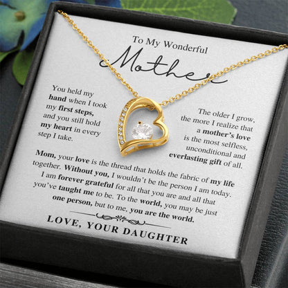 To My Wonderful Mother, From Daughter - Forever Love Necklace