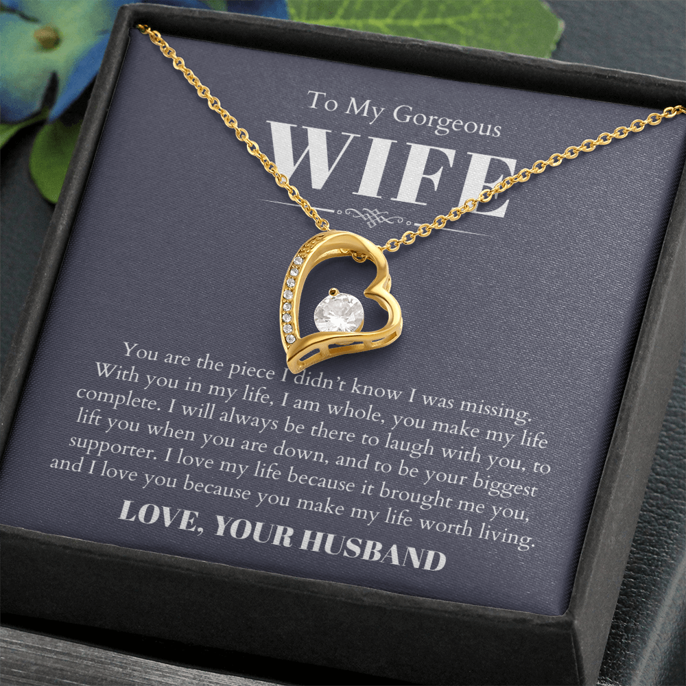 To My Gorgeous Wife, From Husband - Forever Love Necklace