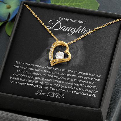 To My Beautiful Daughter, Love From Dad - Forever Love Necklace