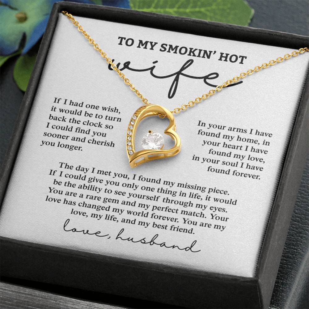 To My Smokin&#39; Hot Wife, Love Husband - Forever Love Necklace