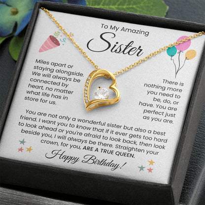 To My Amazing Sister, Happy Birthday - Forever Love Necklace