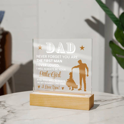 To Dad From Daughter - Acrylic Square Plaque