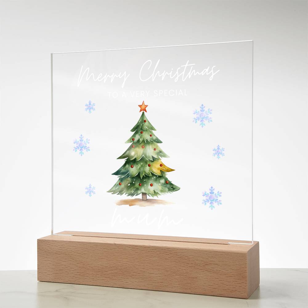 To A Very Special Mum, Merry Christmas - Acrylic Square Plaque
