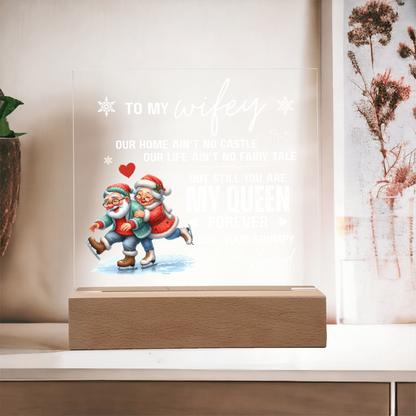 To My Wifey, From Your Grumpy Old Husband - Acrylic Square Plaque