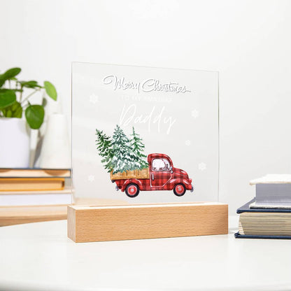 To My Amazing Daddy, Merry Christmas - Acrylic Square Plaque