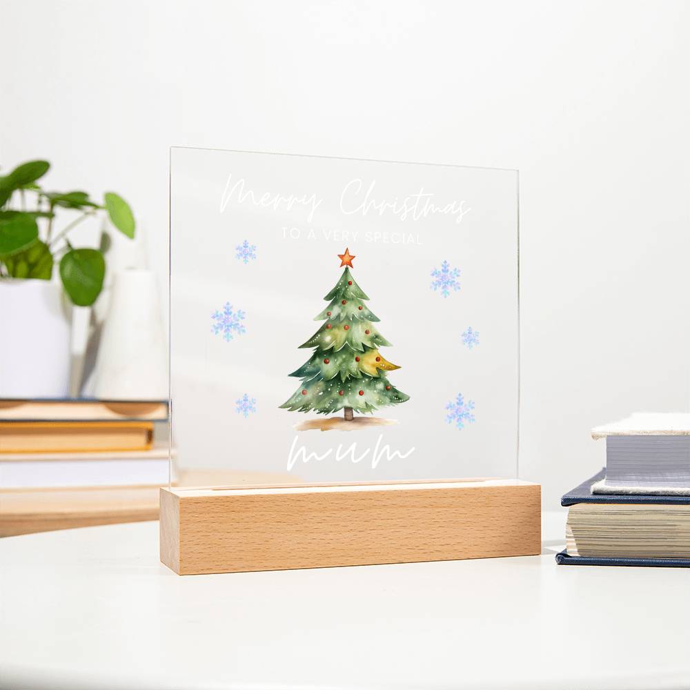 To A Very Special Mum, Merry Christmas - Acrylic Square Plaque