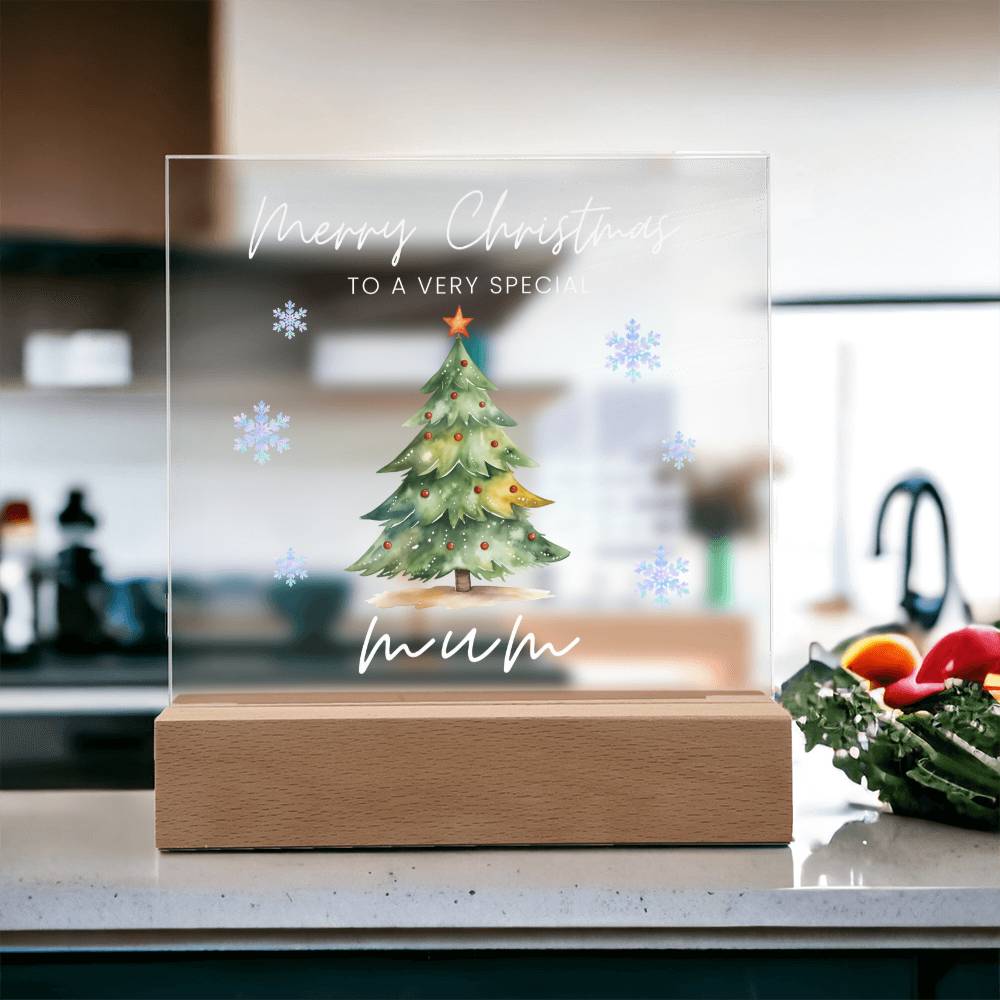 To A Very Special Mum, Merry Christmas - Acrylic Square Plaque