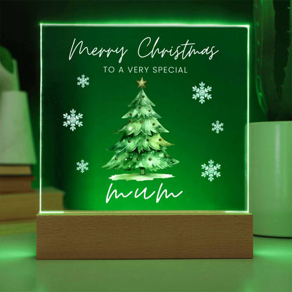 To A Very Special Mum, Merry Christmas - Acrylic Square Plaque