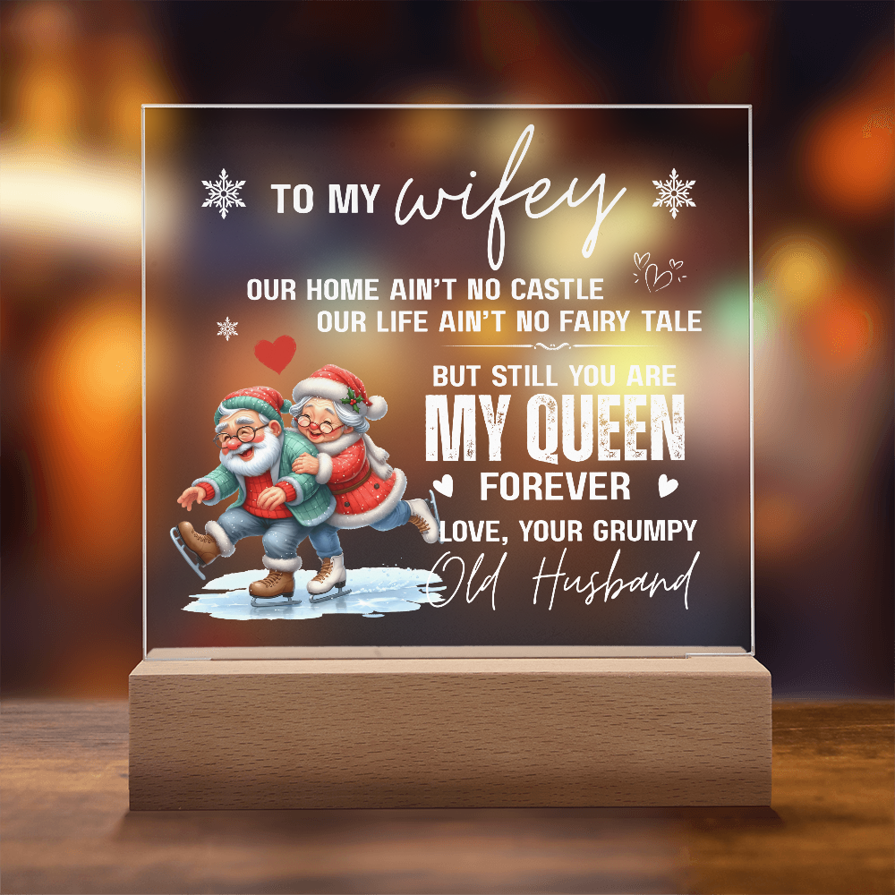 To My Wifey, From Your Grumpy Old Husband - Acrylic Square Plaque