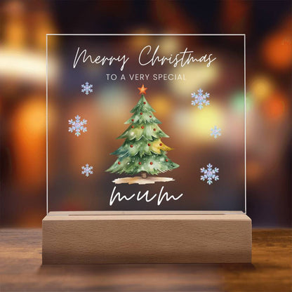 To A Very Special Mum, Merry Christmas - Acrylic Square Plaque