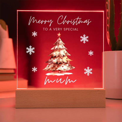 To A Very Special Mum, Merry Christmas - Acrylic Square Plaque