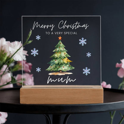 To A Very Special Mum, Merry Christmas - Acrylic Square Plaque