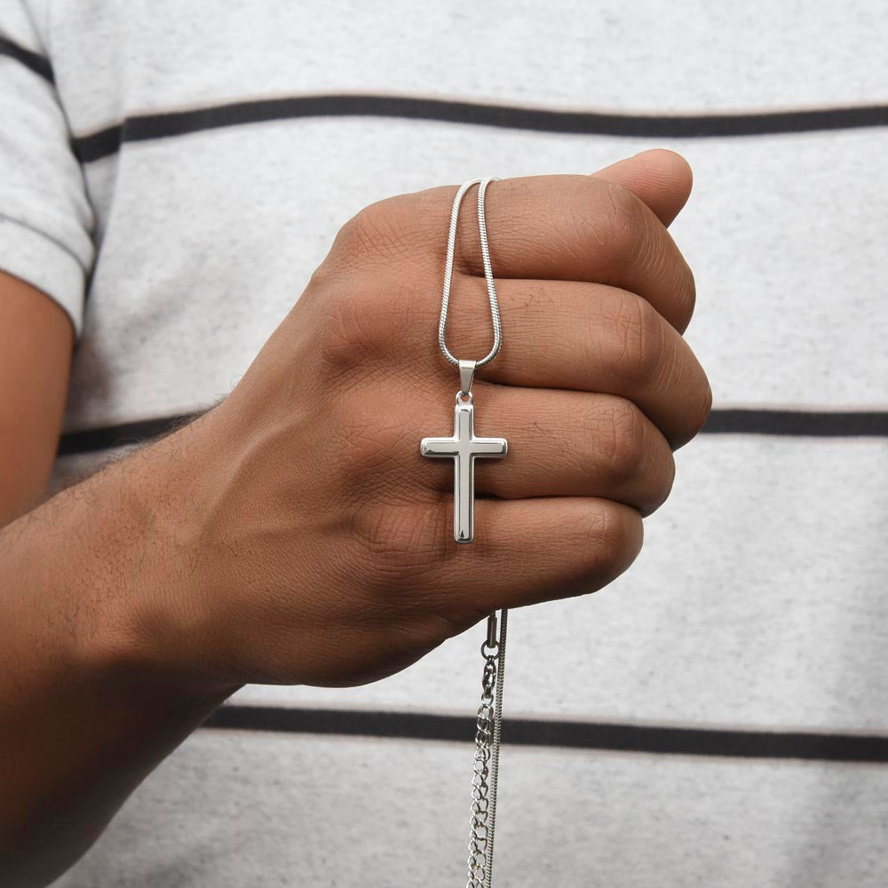 To My Son, I Love You, From Mom - Artisan Cross Necklace
