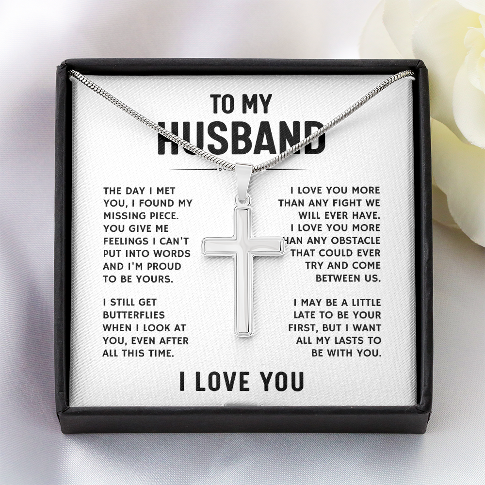 To My Husband, I Love You - Artisan Cross Necklace