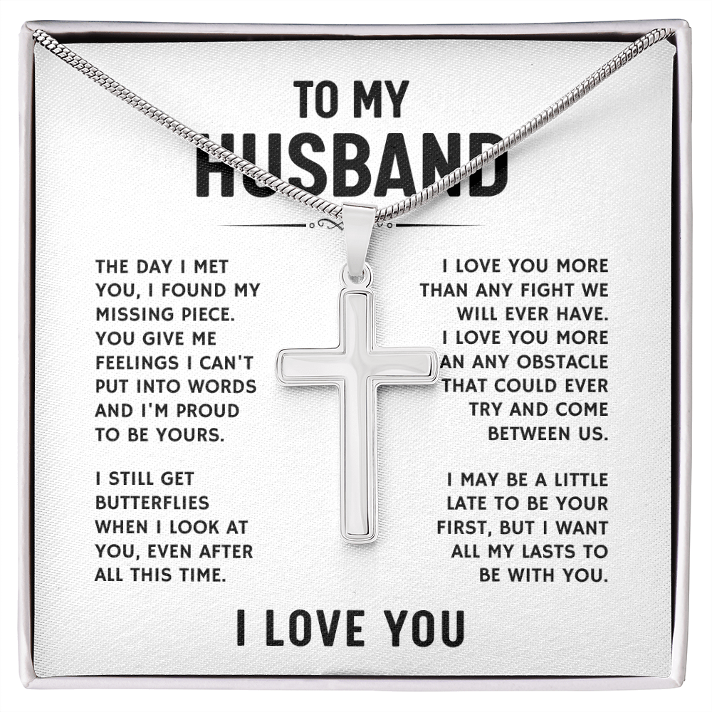 To My Husband, I Love You - Artisan Cross Necklace