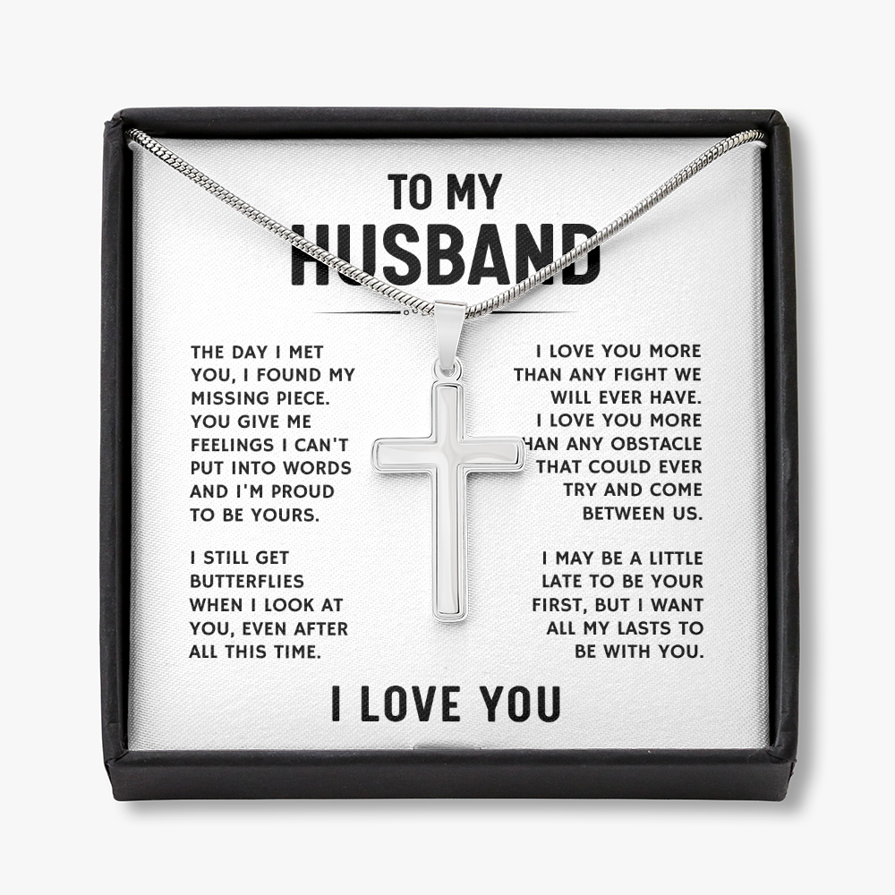 To My Husband, I Love You - Artisan Cross Necklace
