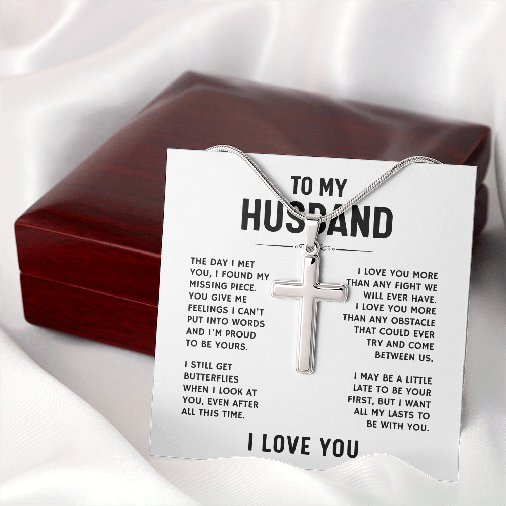 To My Husband, I Love You - Artisan Cross Necklace