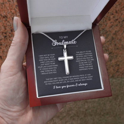 To My Soulmate, I Love You Always & Forever - Artisan Cross Necklace